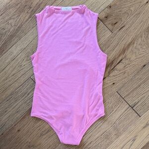 😊” Live in the Moment” Pink Sleeveless One-Piece Bodysuit